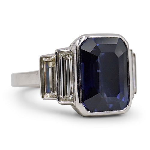PLATINUM 7.96CT CEYLON SAPPHIRE &