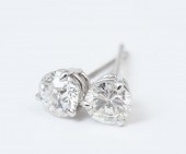 PLATINUM .96 CTW DIAMOND STUDS