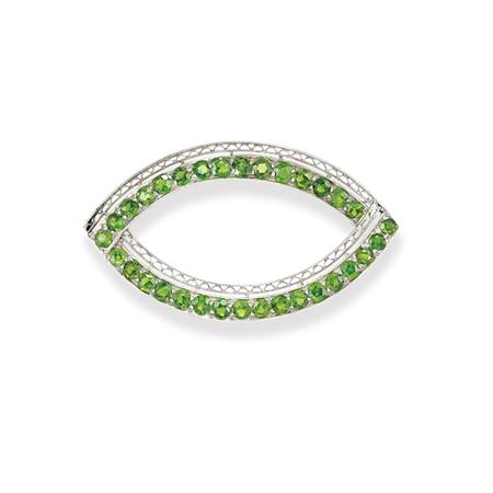 Platinum and Demantoid Garnet