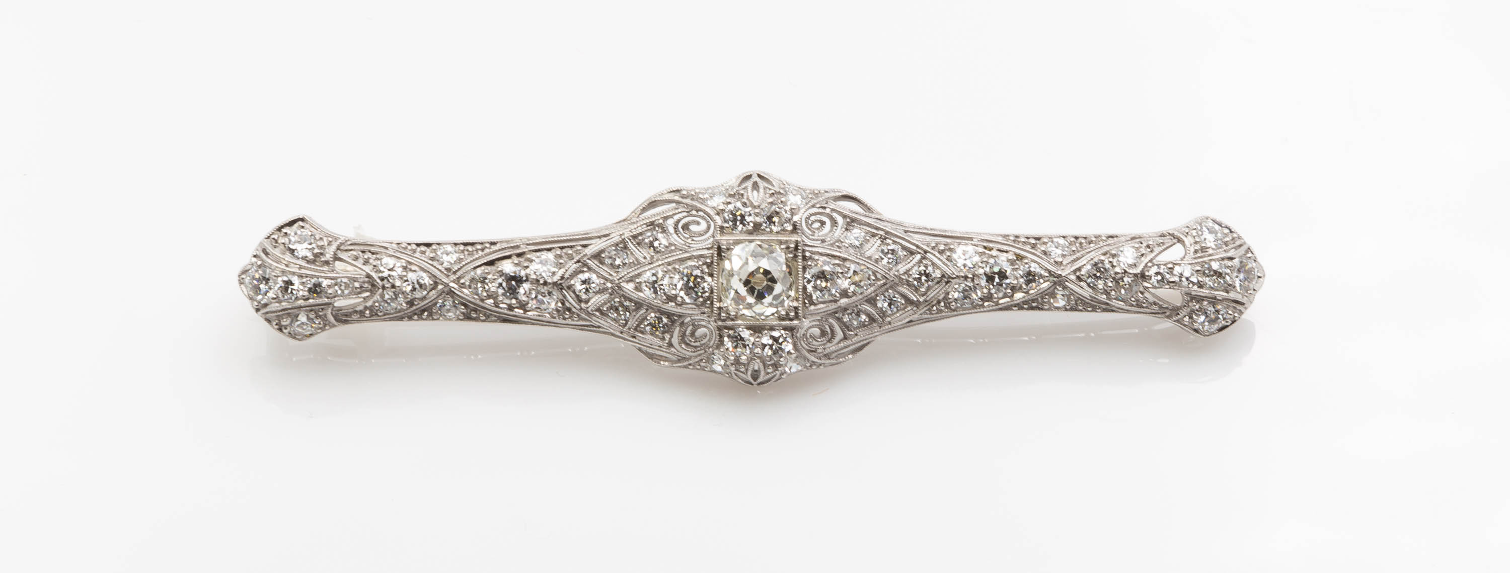 PLATINUM AND DIAMOND BAR PIN A