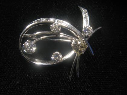 Platinum and diamond brooch   