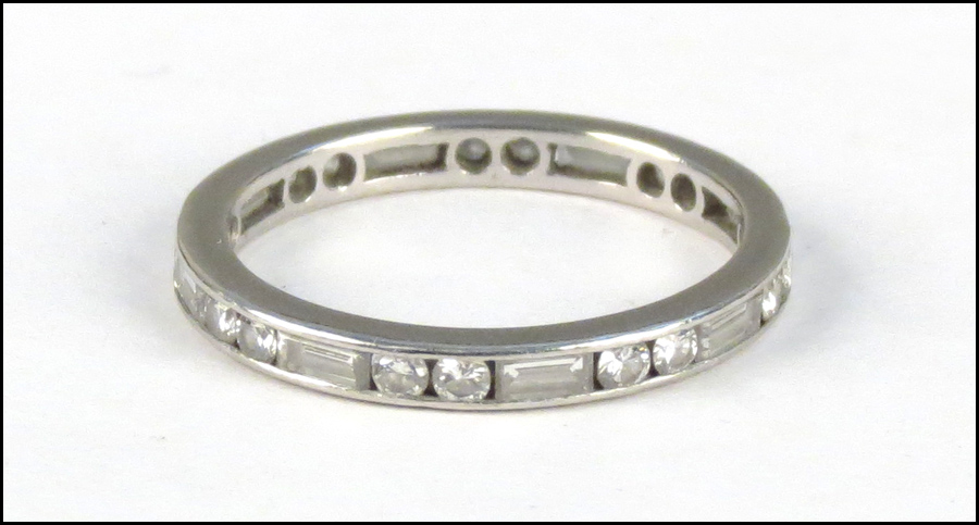 PLATINUM AND DIAMOND ETERNITY BAND.