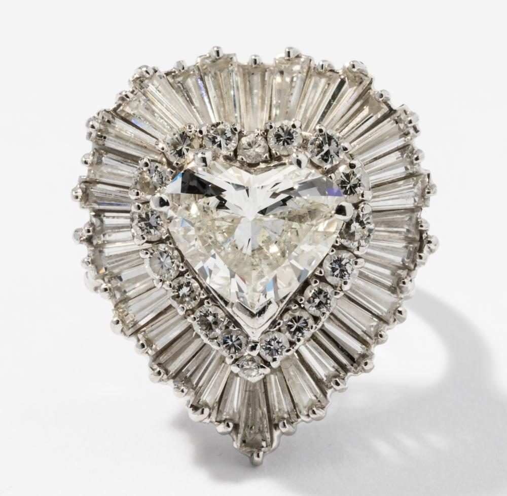 PLATINUM AND DIAMOND HEART-SHAPED