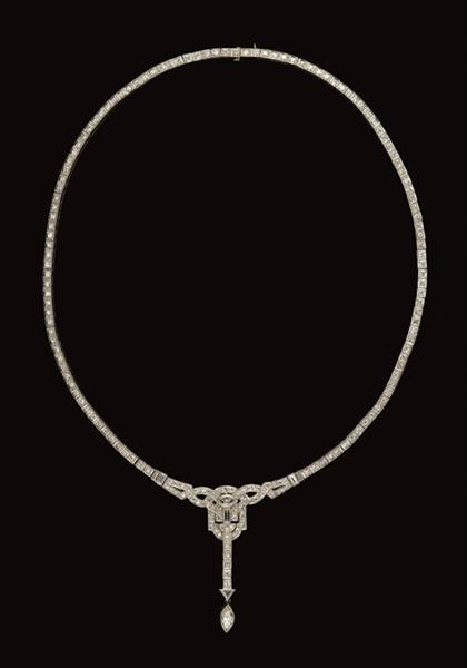 Platinum and diamond necklace   