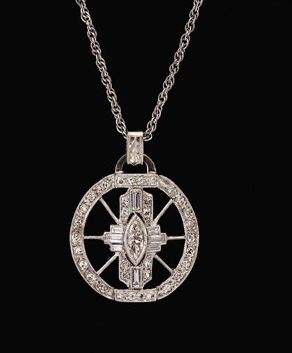 Platinum and diamond pendant    art