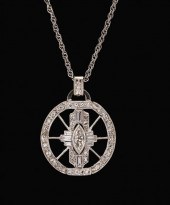 Platinum and diamond pendant