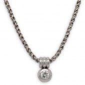 PLATINUM AND DIAMOND PENDANT N