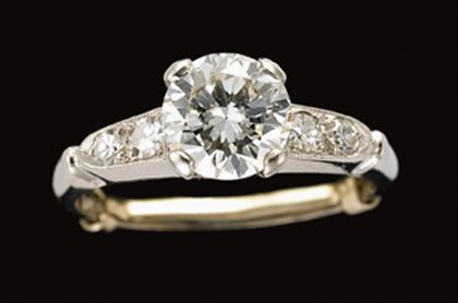 Platinum and diamond ring    art