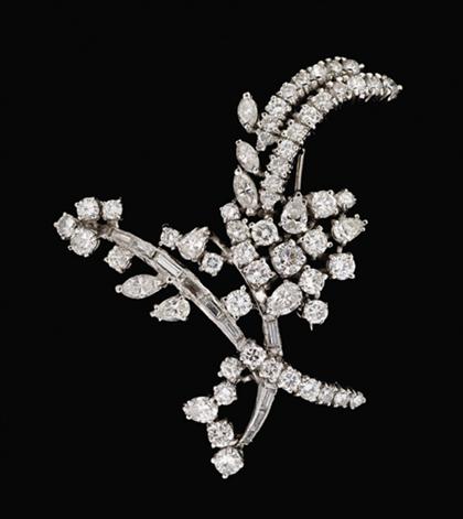 Platinum and diamond spray brooch