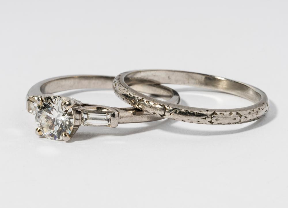 PLATINUM AND DIAMOND WEDDING RING