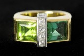 Platinum and Gold Gem Set Ring