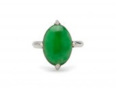 PLATINUM AND JADEITE RINGPlati