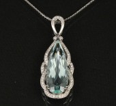 PLATINUM AQUAMARINE AND DIAMON