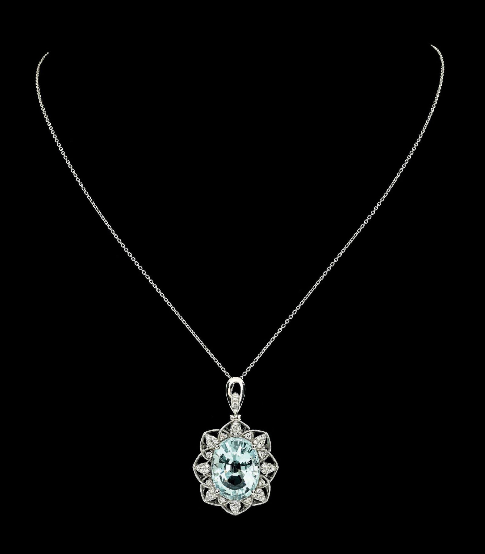 PLATINUM AQUAMARINE AND DIAMOND