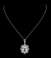 PLATINUM AQUAMARINE AND DIAMON
