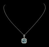 PLATINUM AQUAMARINE AND DIAMON