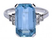 PLATINUM AQUAMARINE AND DIAMON