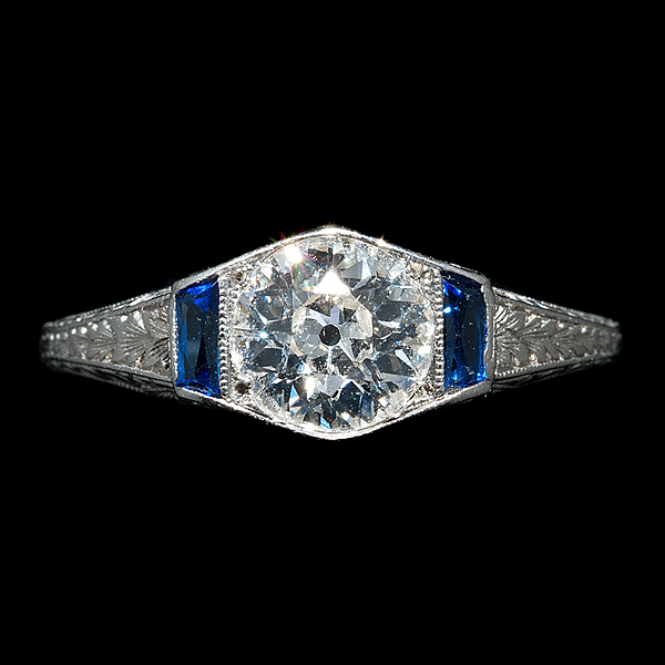 Platinum Art Deco Diamond Ring A