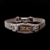 PLATINUM ART DECO DIAMOND SAPP