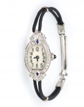 PLATINUM ART DECO DIAMOND WRIS