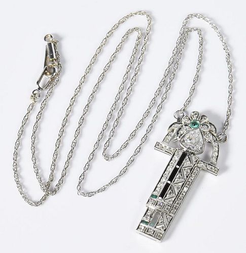 PLATINUM ART DECO PEAR DIAMOND