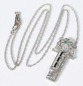 PLATINUM ART DECO PEAR DIAMOND