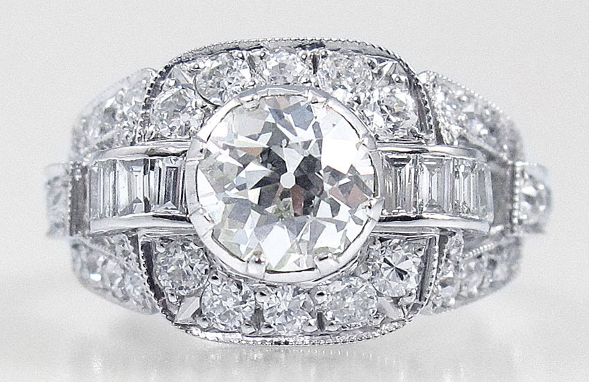 PLATINUM ART DECO REVIVAL DIAMOND