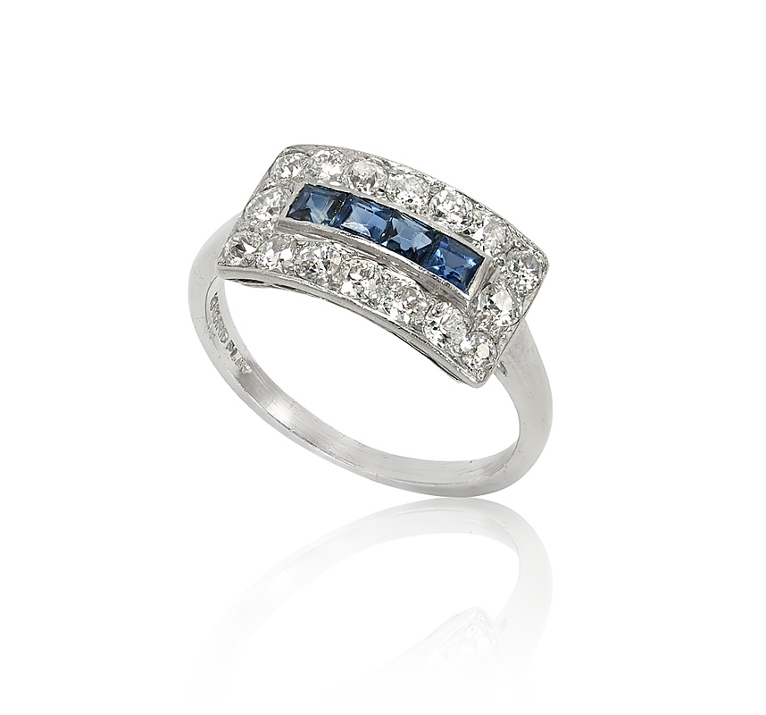 PLATINUM ART DECO SAPPHIRE