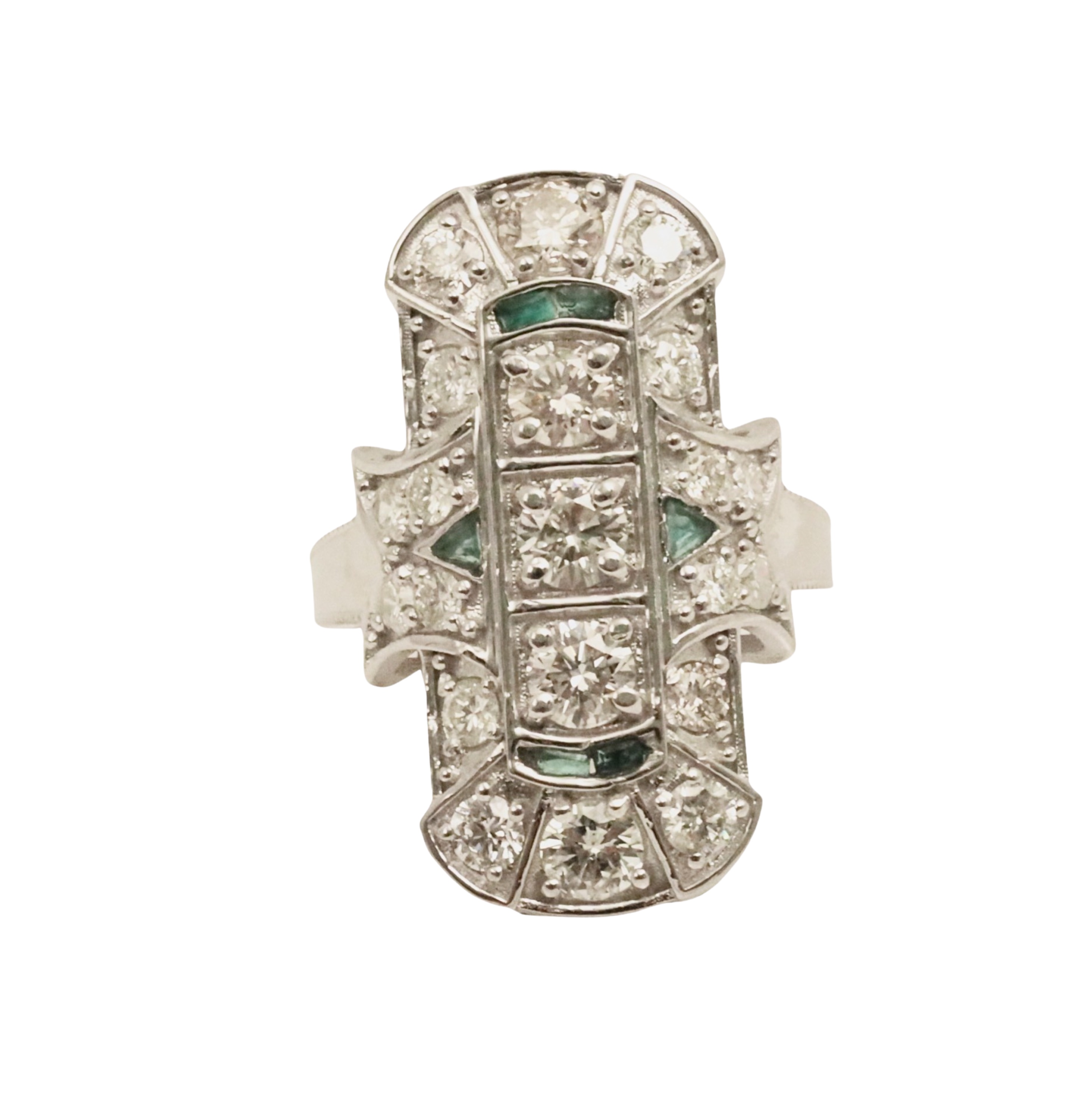 PLATINUM ART DECO STYLE DIAMOND &