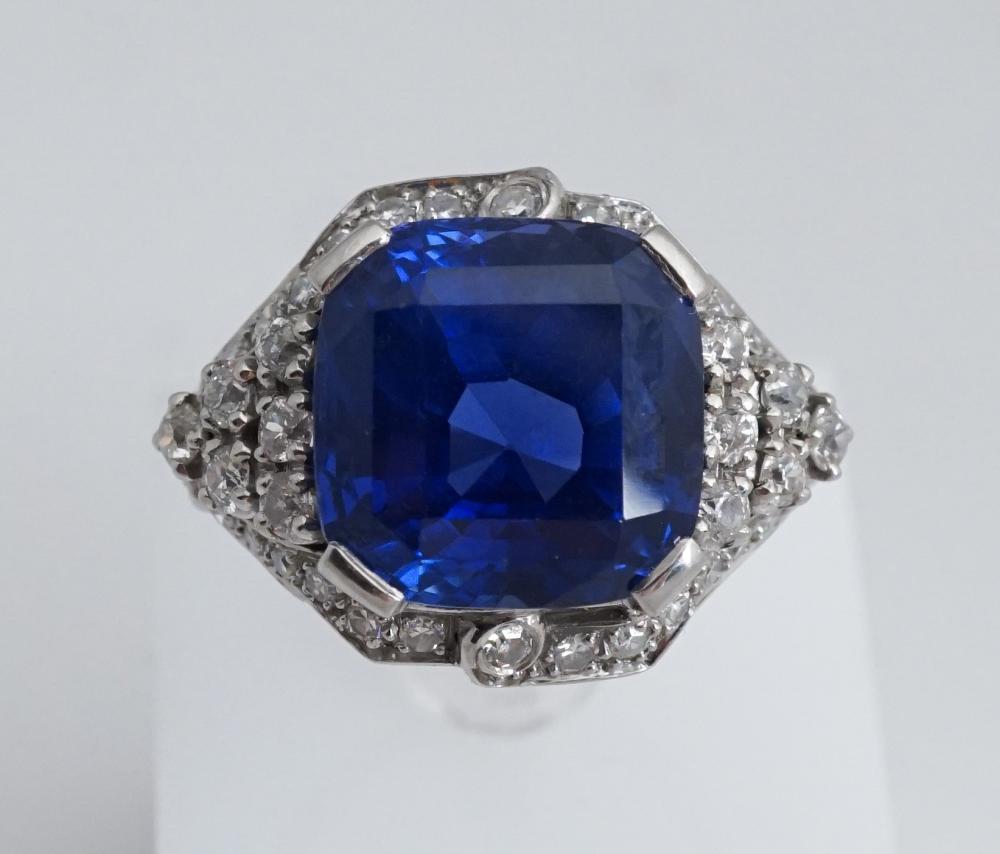 PLATINUM, BLUE SAPPHIRE AND DIAMOND