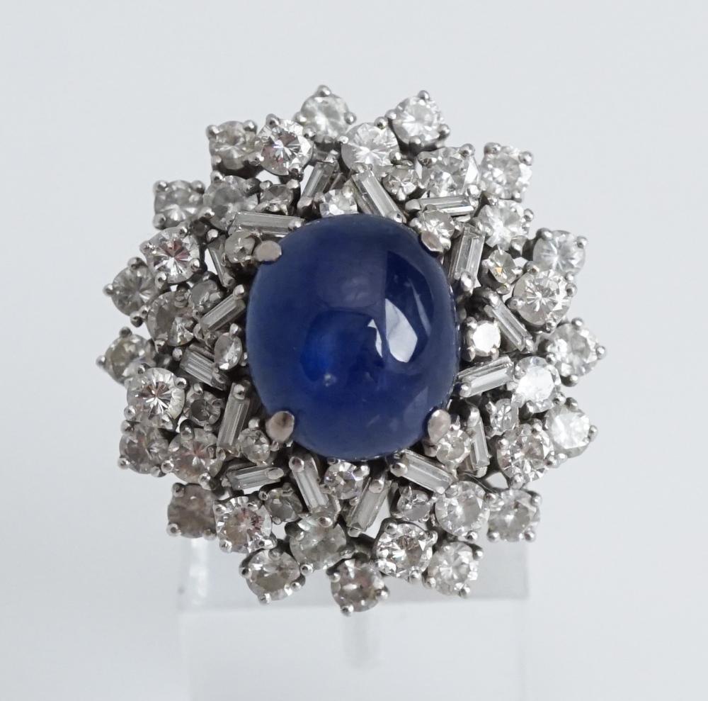 PLATINUM, BLUE STAR SAPPHIRE AND