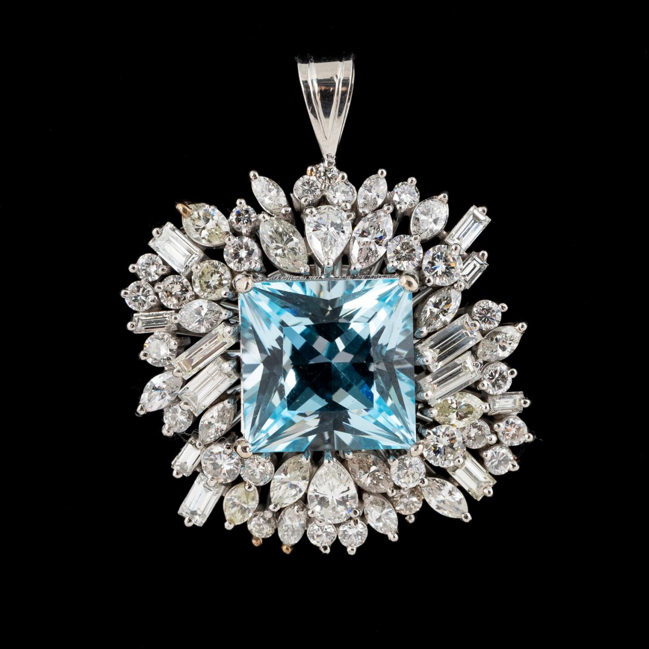 PLATINUM, BLUE TOPAZ & DIAMOND