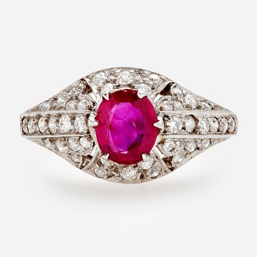 PLATINUM BURMA RUBY AND DIAMOND