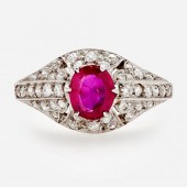 PLATINUM BURMA RUBY AND DIAMON