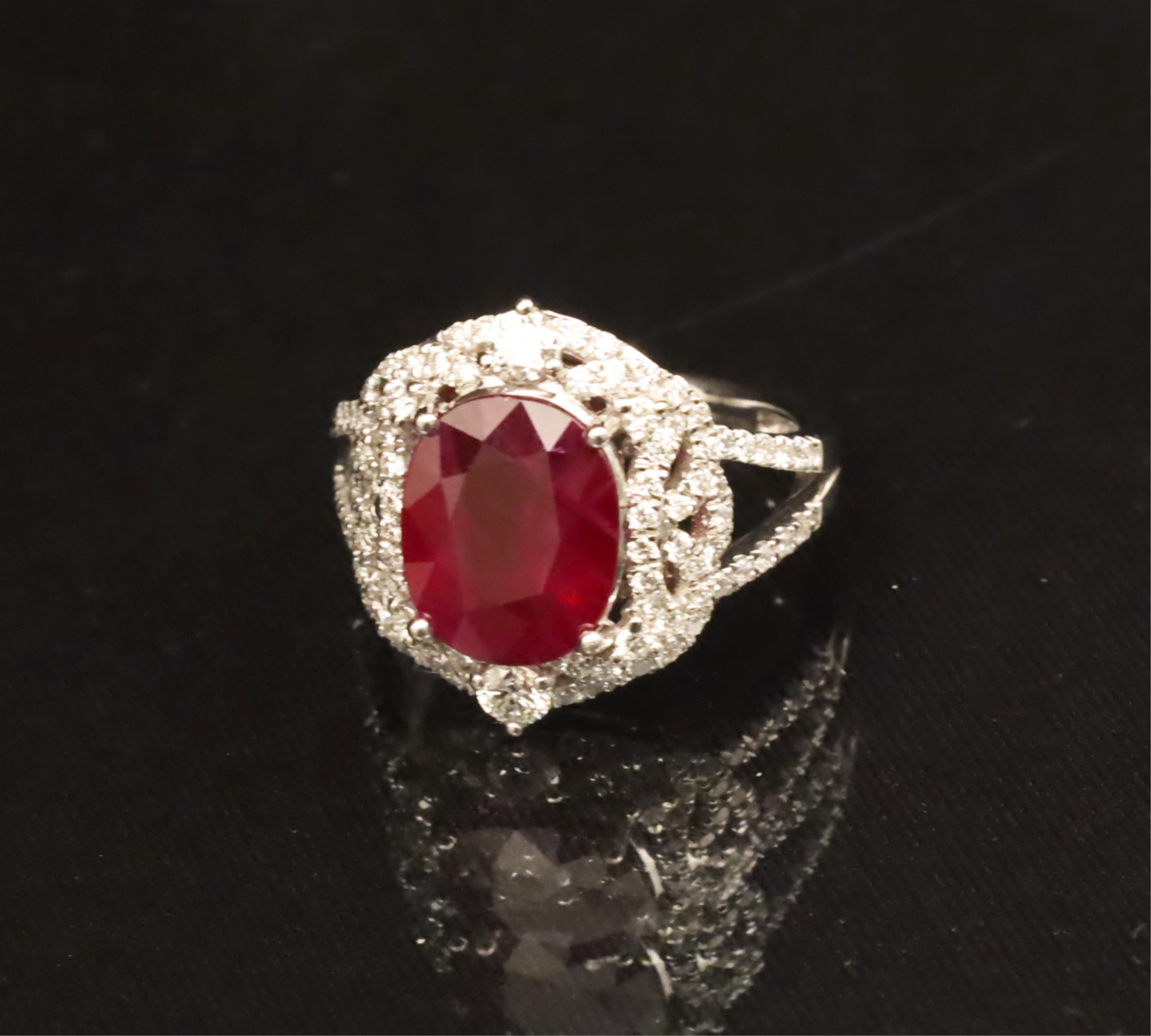 PLATINUM BURMESE RUBY AND DIAMOND