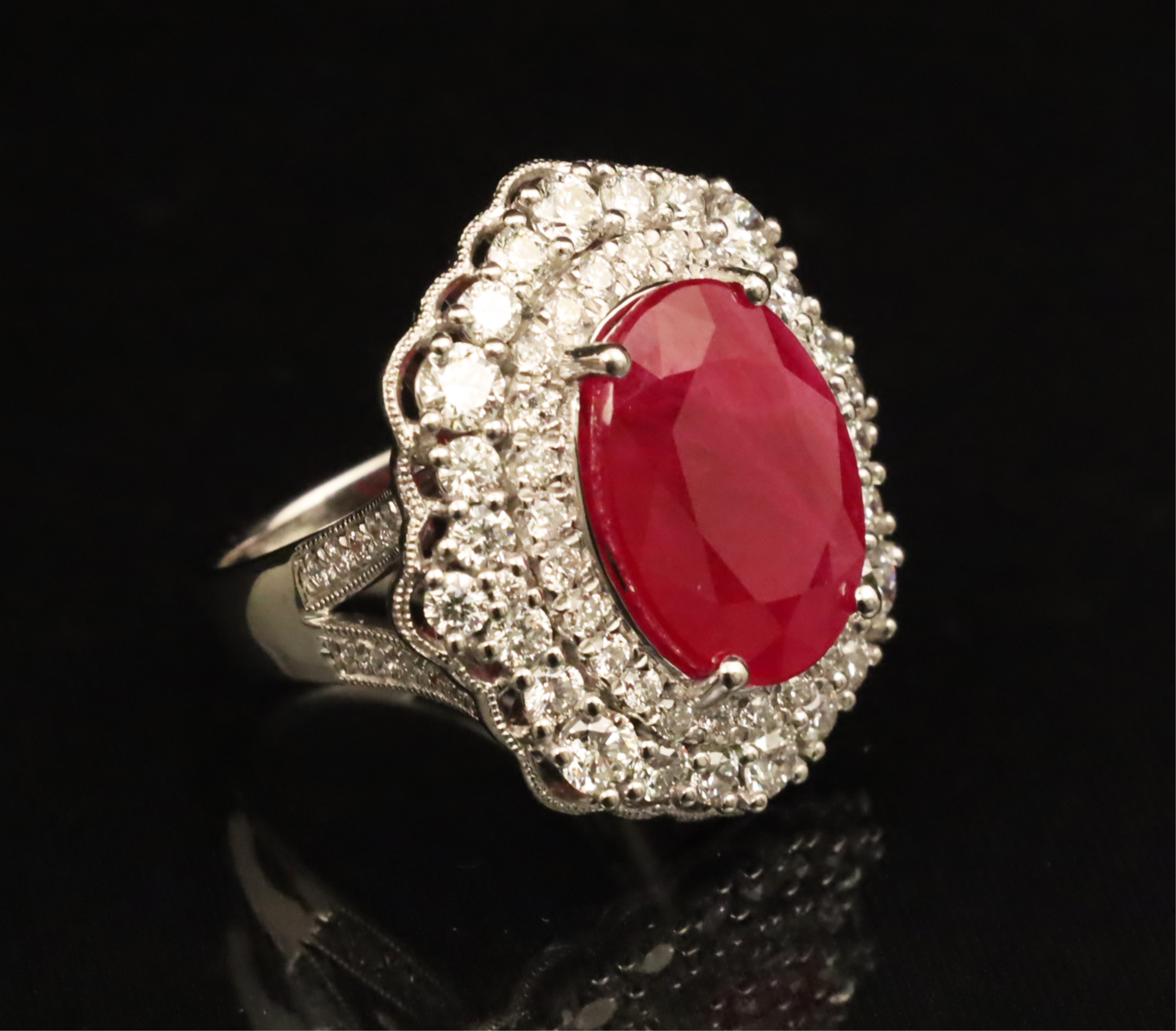 PLATINUM BURMESE RUBY AND DIAMOND