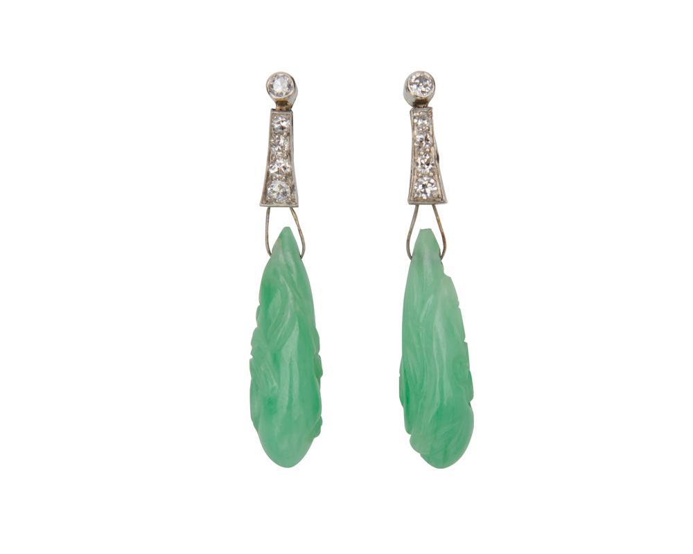 PLATINUM, CARVED JADEITE, AND