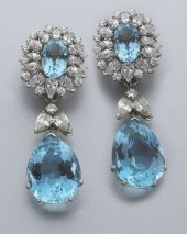 Platinum diamond and aquamarin