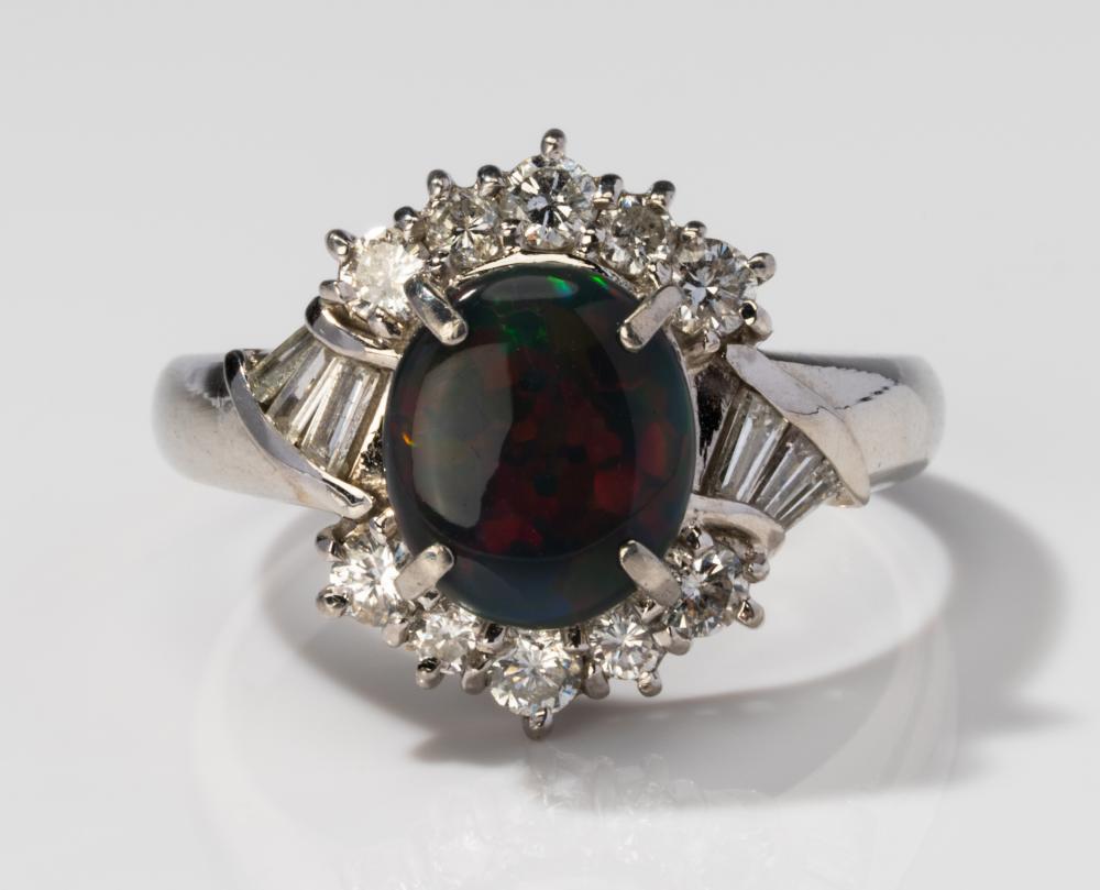 PLATINUM, DIAMOND AND BLACK OPAL