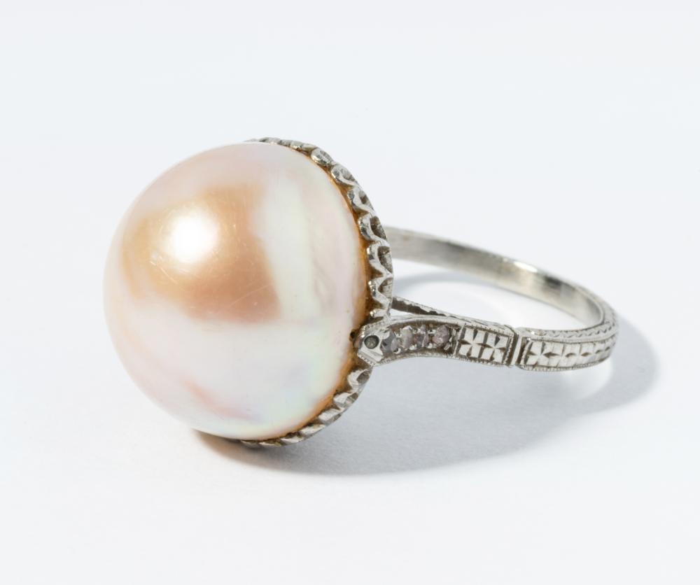 PLATINUM, DIAMOND AND BLISTER PEARL