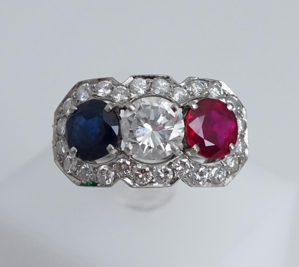 PLATINUM, DIAMOND, BLUE SAPPHIRE