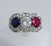 PLATINUM, DIAMOND, BLUE SAPPHI