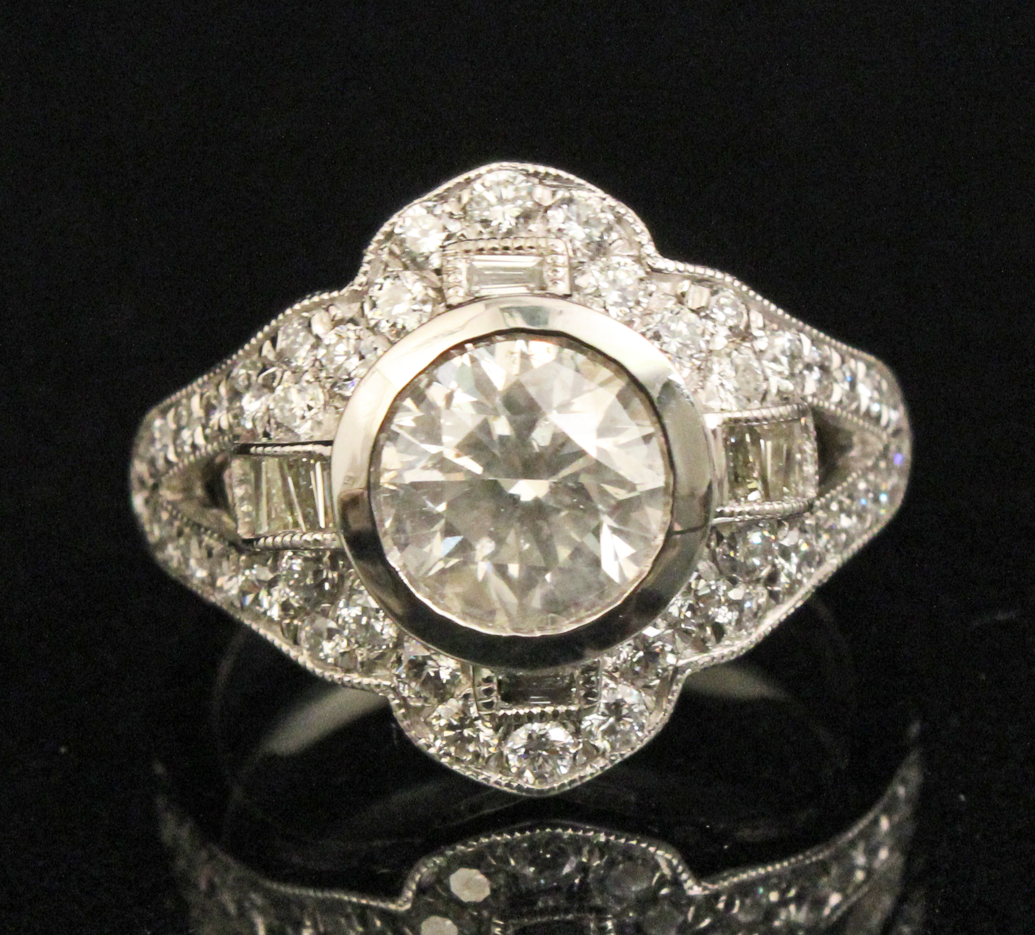 PLATINUM DIAMOND RING W/1.50 CT