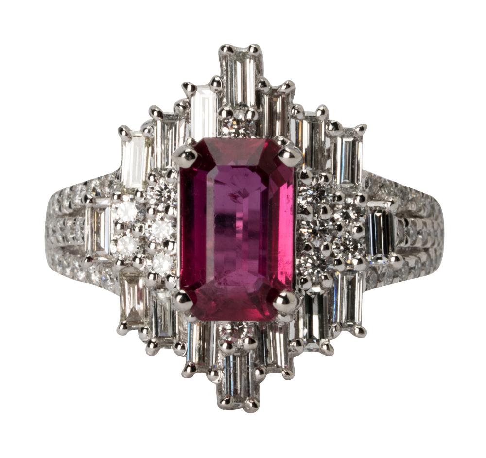 PLATINUM, DIAMOND & UNHEATED RUBY