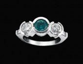 Platinum, emerald and diamond