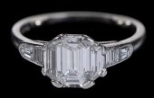 PLATINUM EMERALD CUT DIAMOND R