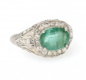PLATINUM EMERALD & DIAMOND BEL