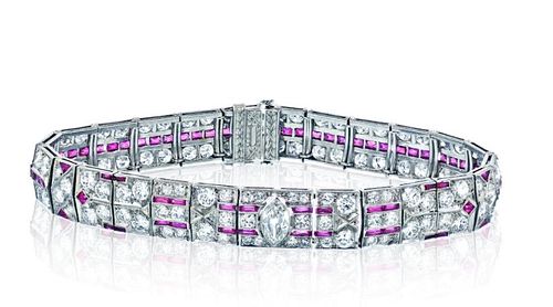 PLATINUM FRENCH CUT RUBY DIAMOND