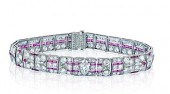 PLATINUM FRENCH CUT RUBY DIAMO