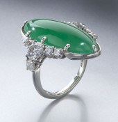 Platinum green jadeite and dia